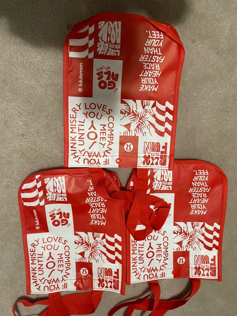 Lululemon shopping bags